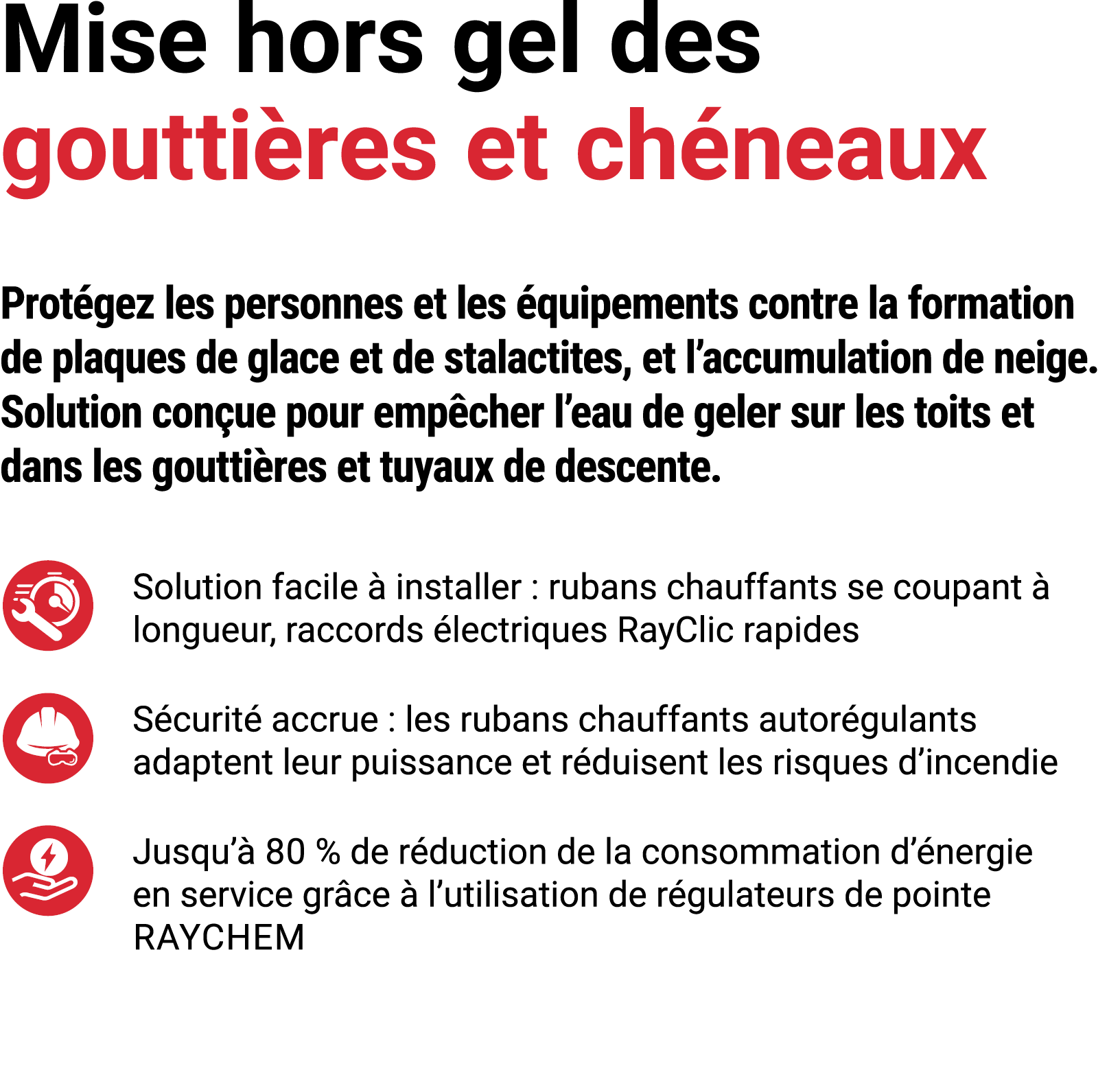 Mise hors gel des goutti res et ch neaux Prot gez les personnes et les quipements contre la formation de plaques de ...